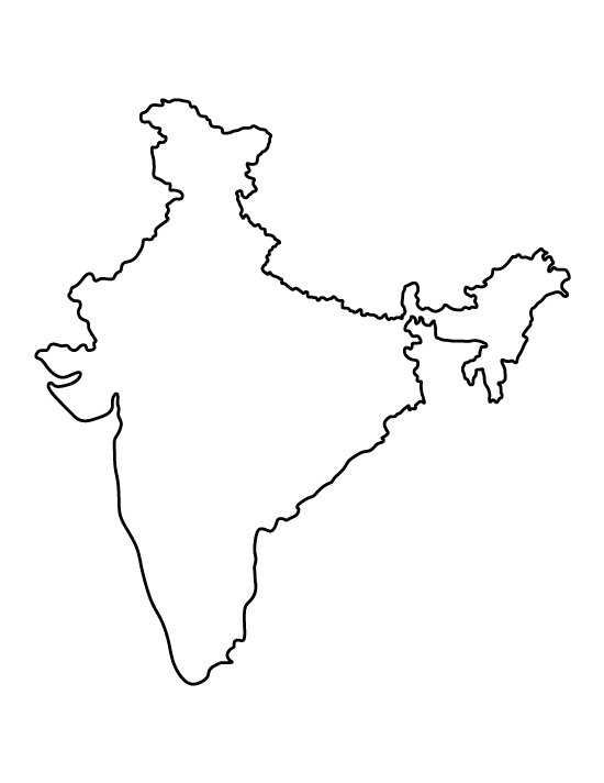 India outline map showing SHAPE project presence